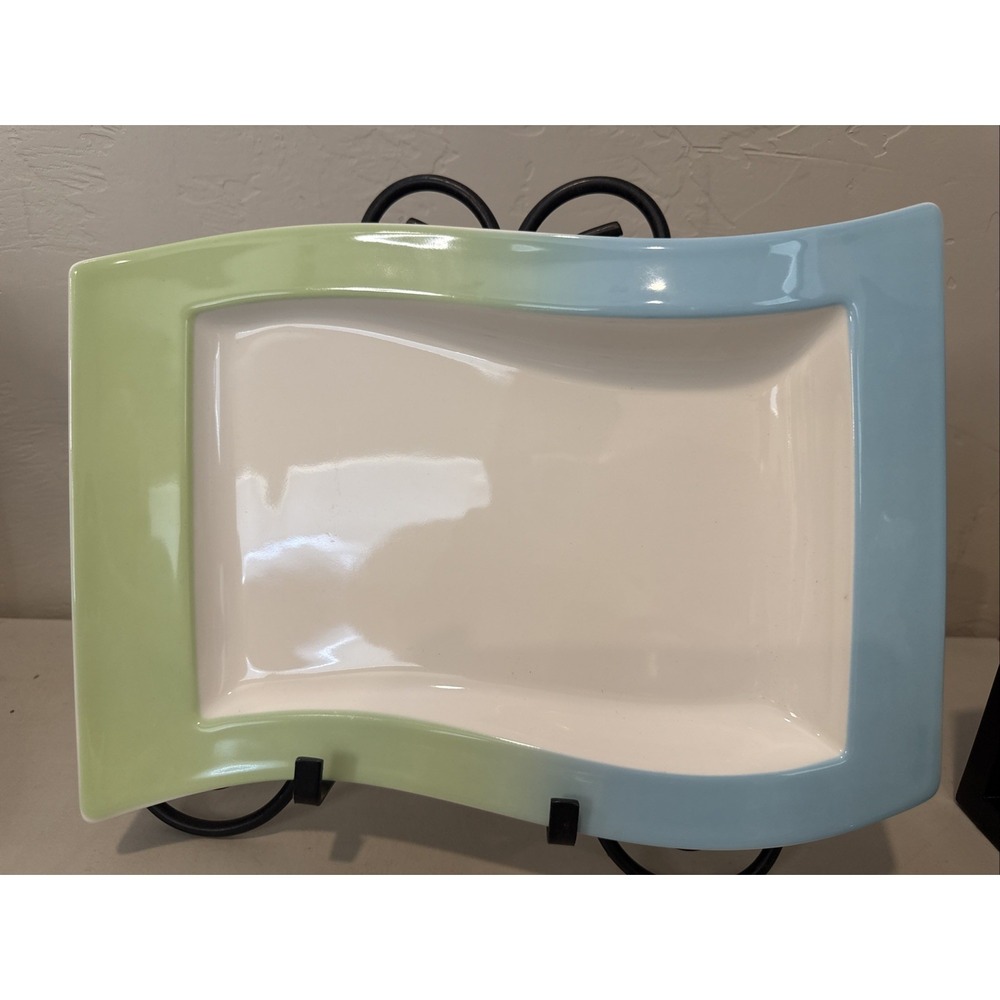 Villeroy & Boch‎ NewWave Lagoon Rectangular Serving Platter Plattr Blue Green